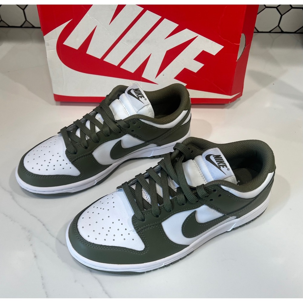 Nike Dunk Low Medium Olive White Womens 7 Mens 5.5 DD1503-120 Sneakers